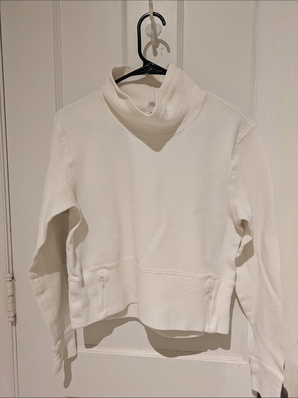 90 Degree By Reflex White Textured Crop Sweater